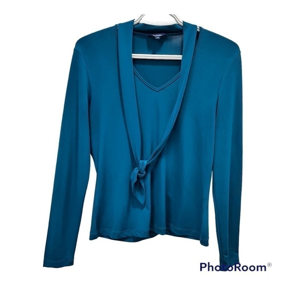 Teal front tie top size small - Picture 1 of 8